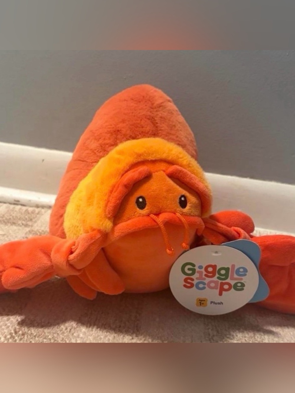Giggle Scape Plush Orange Hermit Crab NWT